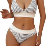 Women’s 2-Piece Striped Everyday Bra and Panty Set – Matching Lingerie