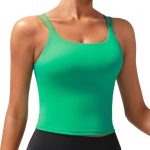 Sports Bras for Women, High Impact Running Strappy Longline Sports Bra Workout Crop Tops with Built in Bras