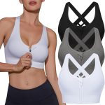 Strappy Cross Back High Impact Sports Bra – Padded Running & Yoga Bra for Women